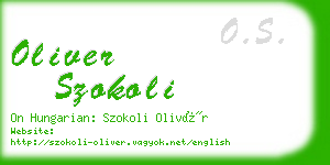 oliver szokoli business card